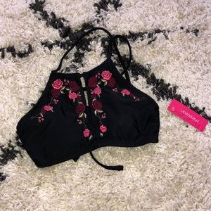 High neck bathing suit top